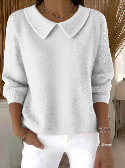 Polo Mujer Cuello V Manga Larga Color Sólido - Image 6