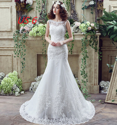 Vestido de Novia Sirena con Encaje Sensual y Cola Larga - Image 21