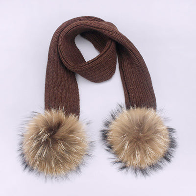 Set Gorro y Bufanda Doble Lana con Pompones para Niños - Image 4