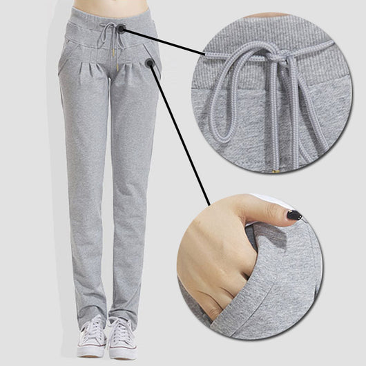 Pantalones Rectos de Algodón para Mujer - Comodidad y Estilo Relajado - Image 4