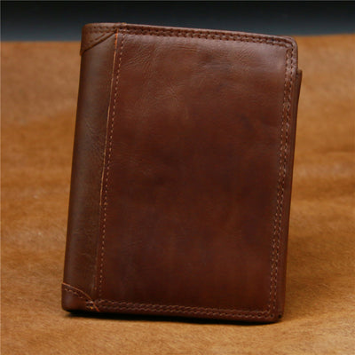 Billetera Vertical de Cuero Genuino Estilo Retro para Hombre - Image 16