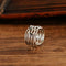 Anillo de Plata S925 Tejido Ancho Vintage para Mujer