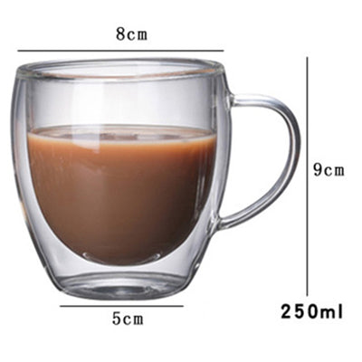 Taza de Café Térmica de Vidrio Borosilicato Doble Capa con Asa - Image 15