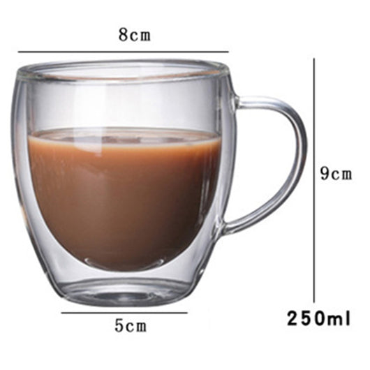 Taza de Café Térmica de Vidrio Borosilicato Doble Capa con Asa - Image 15
