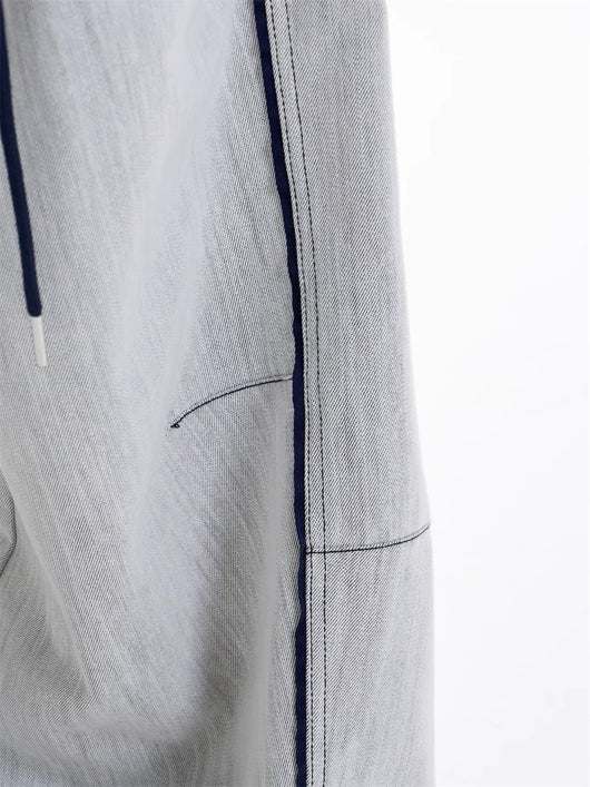 Pantalones Anchos Casuales con Costuras en Contraste - Image 10