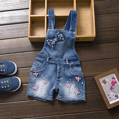 Jumpsuit Denim Deslavado Estilo Americano para Niña - Image 9