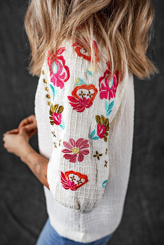 Blusa Casual Bordada en Chifón Multicolor - Estilo Primavera para Mujer - Image 20