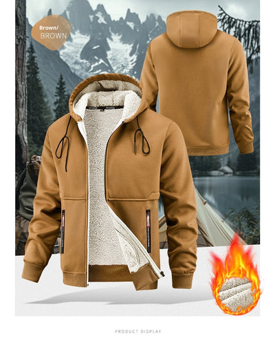 Abrigo de Invierno para Hombre con Lana de Cordero Engrosada - Image 17