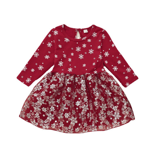 Vestido Princesa Abultado con Estampado y Manga Larga - Image 2