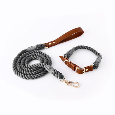 Juego de Collar y Correa para Perros Medianos y Grandes en Cuero y Algodón Tejido - Image 20