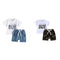 Shorts Camuflaje Hombre con Estampado de Letras y Manga Corta