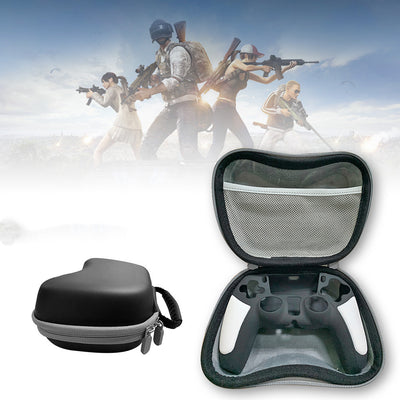 Black EVA storage bag for game controllers with a zipper closure and carrying handle. Inset shows a white controller inside. - Image 8