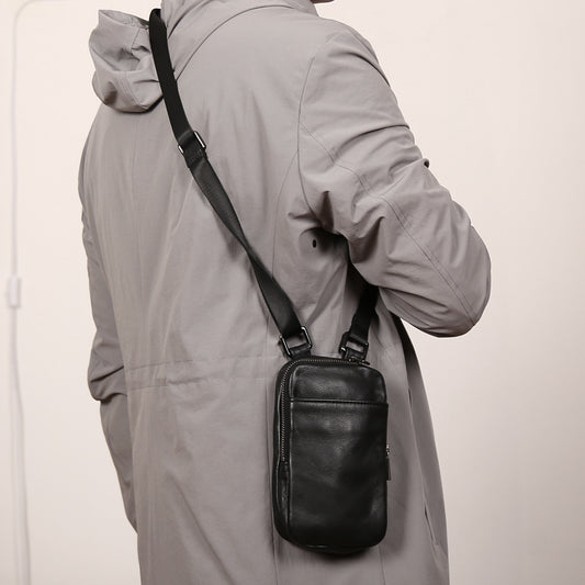 Bolsa de Cuero Cruzada para Hombre - Estilo Oblicuo - Image 2