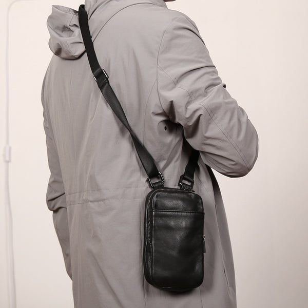 Bolsa de Cuero Cruzada para Hombre - Estilo Oblicuo