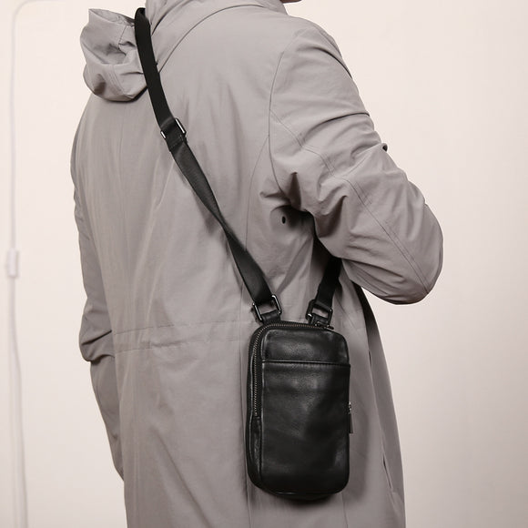 Bolsa de Cuero Cruzada para Hombre - Estilo Oblicuo