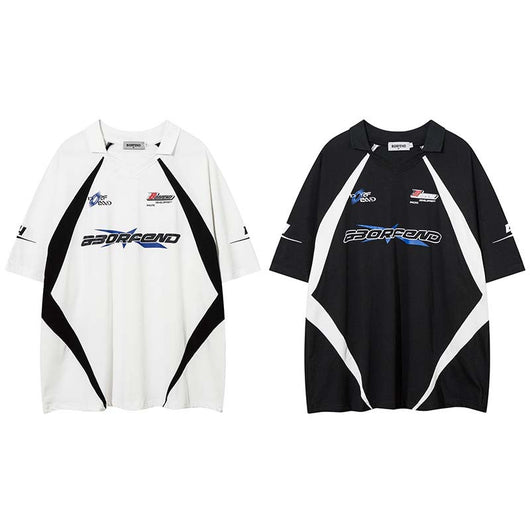 Playera Deportiva Retro con Parches de Contraste para Hombre - Image 18