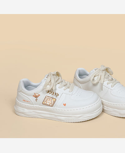 Zapatos Escolares de Plataforma en Cuero Blanco para Niñas - Image 11