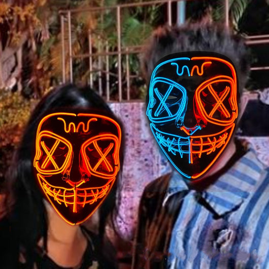 Máscara Facial Completa de Terror EL con Brillo para Halloween - Image 9