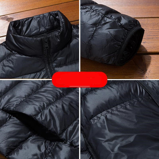 Chaqueta Deportiva Acolchada con Plumón - Colores Sólidos y Diseño Ligero para Invierno - Image 5