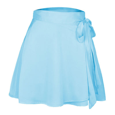 Falda Corta de Cintura Alta en Satén Chiffon - Diseño A-Line Elegante para Mujer - Image 17