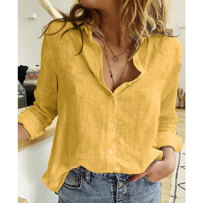 Blusa Cardigan Suelta con Solapa y Botones - Camisa Manga Larga para Mujer - Image 7