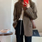 Blazer Marrón Coreano para Mujer - Diseño Elegante Primavera Otoño