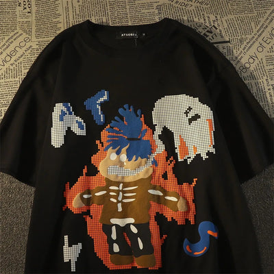Playera de Algodón Puro con Diseño Cartoon para Hombre y Mujer - Comodidad Veraniega - Image 6