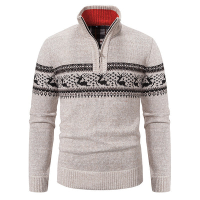 Suéter Tejido de Cuello Medio Cierre Half-zip Talla Grande - Image 16
