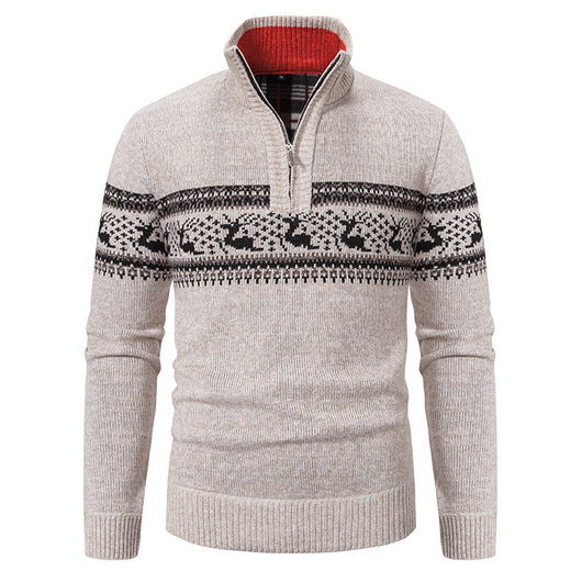 Suéter Tejido de Cuello Medio Cierre Half-zip Talla Grande - Image 16