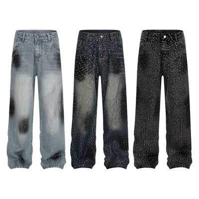 Pantalones Jeans Rectos Anchos con Detalles de Strass - Diseño Casual Moderno - Image 19