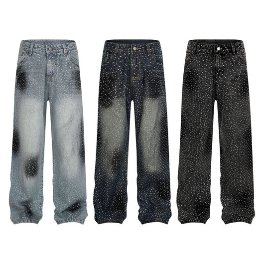 Pantalones Jeans Rectos Anchos con Detalles de Strass - Diseño Casual Moderno - Image 19