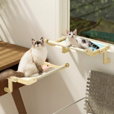 Cama Colgante de Madera Maciza para Gatos - Reposa Ventanal - Image 9