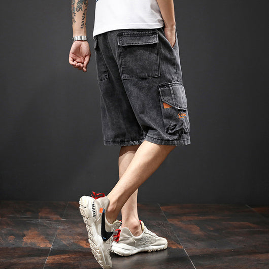 Pantalones Capri Elásticos Bordados con Múltiples Bolsillos - Image 11