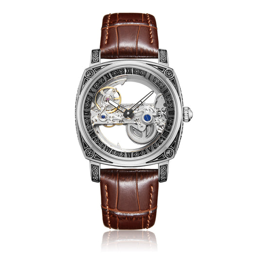 Reloj Mecánico Automático Vintage con Esfera Luminosa y Relieves - Image 10