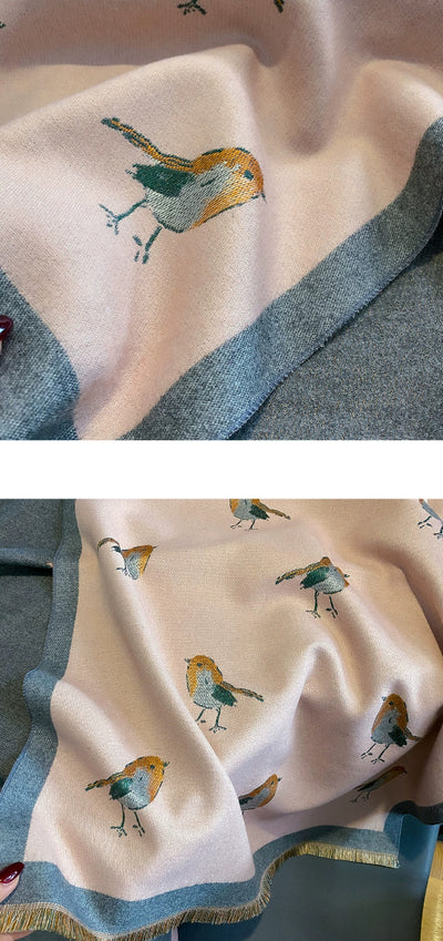 Pashmina Cálida con Diseño de Aves - Bufanda Versátil de Cachemira - Image 14