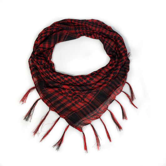 Pañuelo Táctico Keffiyeh Cuadros Houndstooth con Borlas Desértico - Image 4