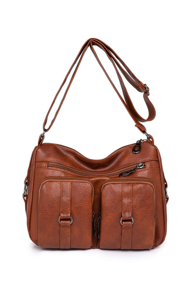 Bolso Bandolera de Cuero PU en Colores Sólidos para Mujer - Image 8