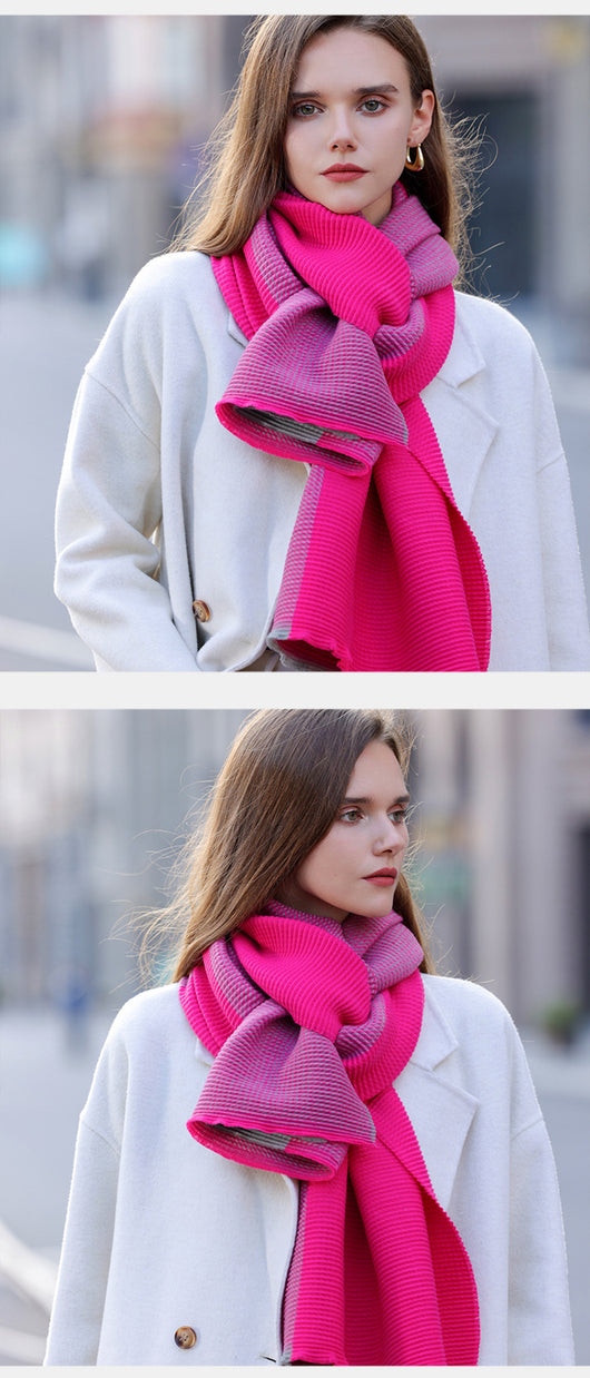 Bufanda Degradada Reversible de Imitación Cachemira - Elegancia y Versatilidad para Invierno - Image 22