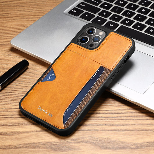 Funda de Cuero para Celular con Compartimentos para Tarjetas