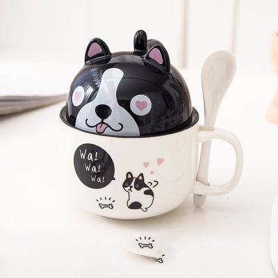 Taza de Oficina de Cerámica con Diseño Infantil, Tapa y Cuchara - Image 19