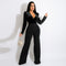 Jumpsuit Elegante con Escote V y Cordones - Diseño Moderno para Mujer