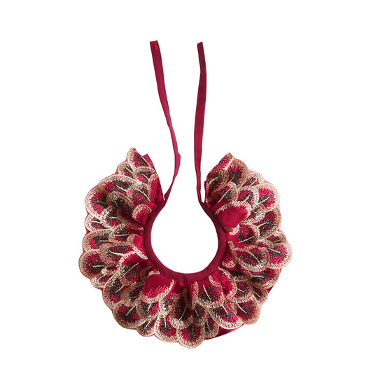 Pañuelo de Encaje Bordado con Plumas de Pavo Real - Image 2