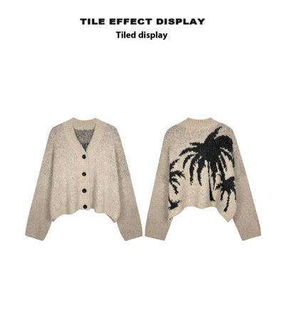 Cardigan de Punto Cuello V Mujer Estilo Relajado Suéter Holgado - Image 10