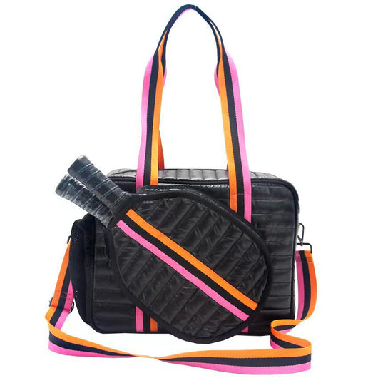 Bolsa Deportiva Tenis Crossbody a Rayas con Bandolera - Image 12