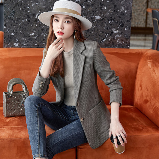 Blazer Pata de Gallo Mujer Elegante y Reductor