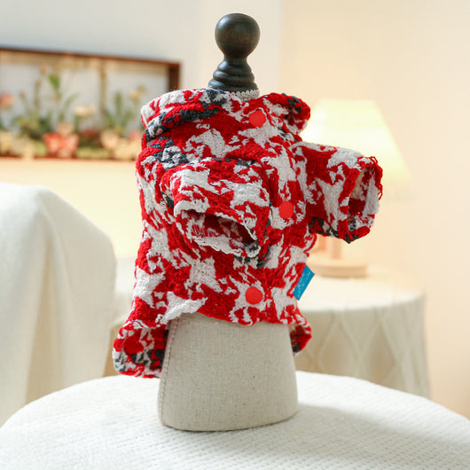 Abrigo Tipo Trench Cuadrille Rojo para Otoño e Invierno - Image 22