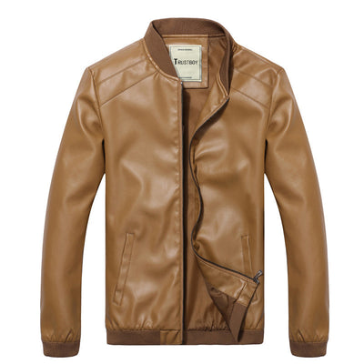 Chaqueta de Cuero Slim Fit Estilo Coreano para Hombre