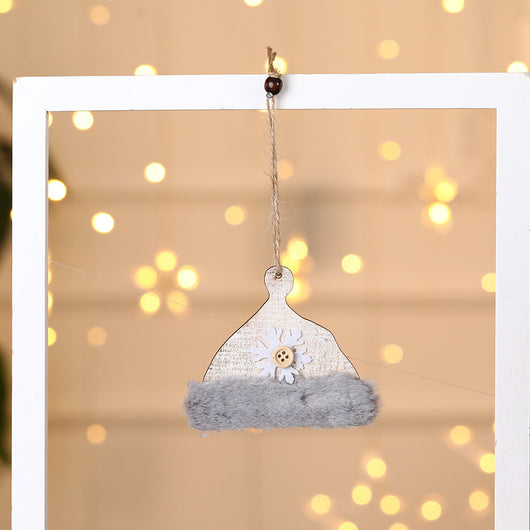 Adorno Navideño de Madera con Peluche - Colgante Decorativo - Image 12