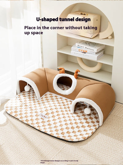 Túnel Escondite y Cama 2 en 1 para Gatos - Image 22