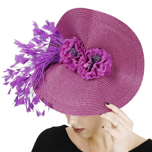 Sombrero de Carreras Estilo Celebridad con Tejido de Pasto Sintético - Image 11